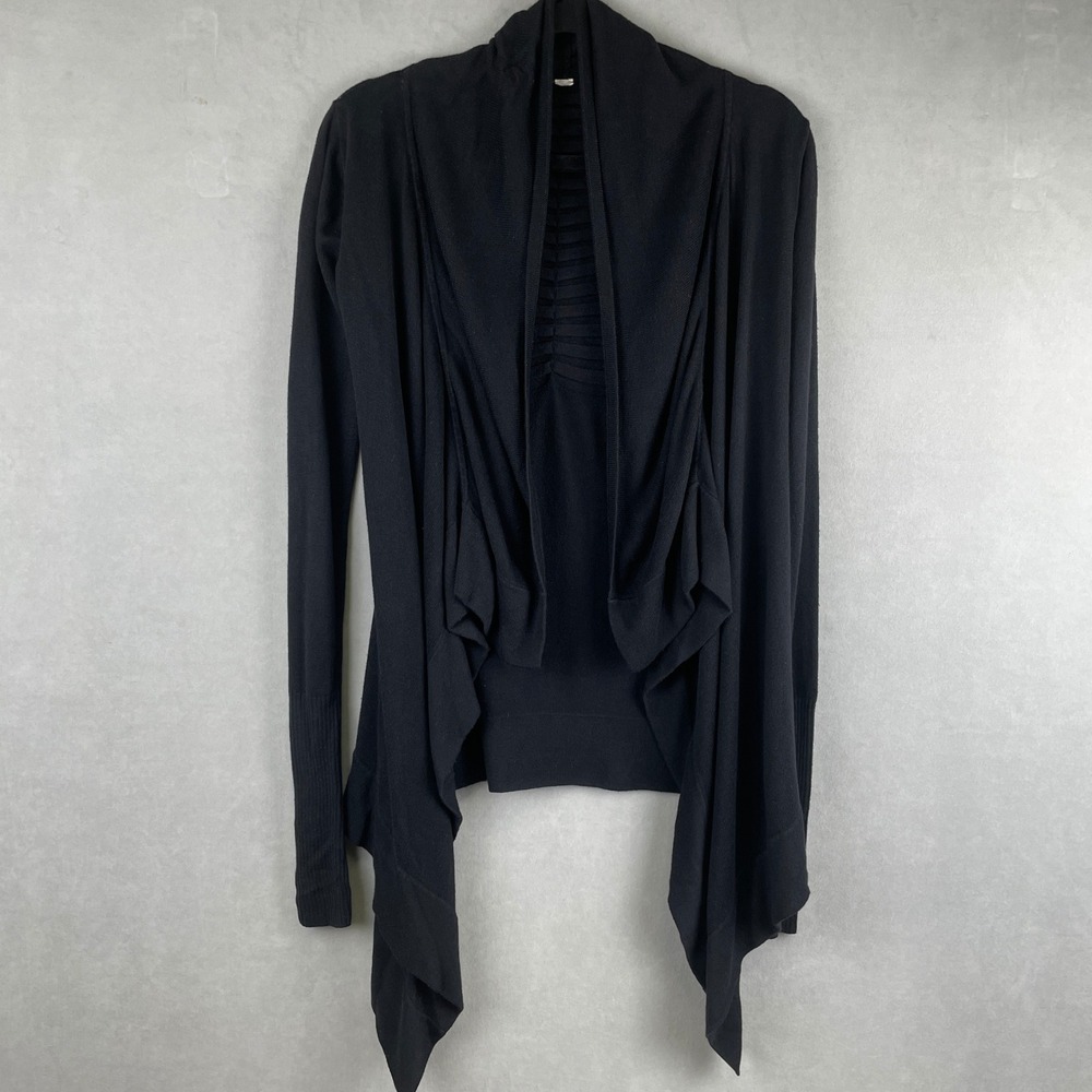 Lululemon Live Healthy Wrap Draped Open Front Cashmere Cardigan Ruched Back XS